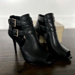 Michael Kors Blaze open toe bootie leather